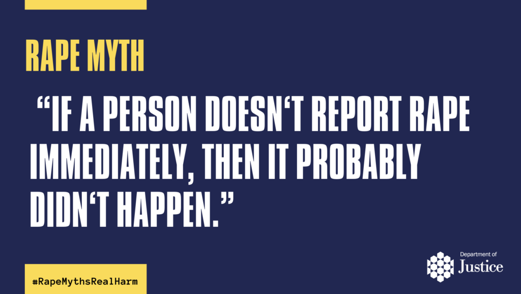 Rape myth image from DoJ